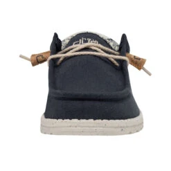 Wally Break Stitch - Navy -Timeless Shoes Shop 110792568 WALLY LINEN NATURAL NAVY LEFT 4 1