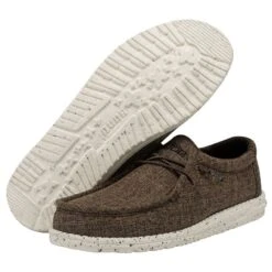 Wally Linen - Dark Brown -Timeless Shoes Shop 112471628 WALLY ECO LINEN DARK BROWN LEFT 3