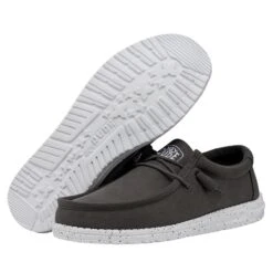 Wally Slub Canvas - Dark Grey -Timeless Shoes Shop 40009 029 WALLYSLUBCANVAS DARKGREY PAIRBOTTOM
