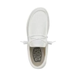 Wally Slub Canvas - White -Timeless Shoes Shop 40009 100 WALLYSLUBCANVAS WHITE LEFTTOP
