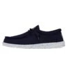 Wally Slub Canvas - Navy 1 Wally Slub Canvas - Navy -Timeless Shoes Shop 40009 410 WALLY SLUB CANVAS NAVY LEFT SIDE