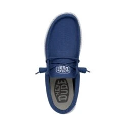 Wally Slub Canvas - True Blue -Timeless Shoes Shop 40009 428 WALLYSLUBCANVAS TRUEBLUE LEFTTOP