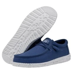 Wally Slub Canvas - True Blue -Timeless Shoes Shop 40009 428 WALLYSLUBCANVAS TRUEBLUE PAIRBOTTOM