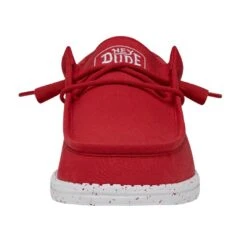 Wally Slub Canvas - Red -Timeless Shoes Shop 40009 610 WALLYSLUBCANVAS RED LEFTFRONT