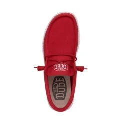 Wally Slub Canvas - Red -Timeless Shoes Shop 40009 610 WALLYSLUBCANVAS RED LEFTTOP