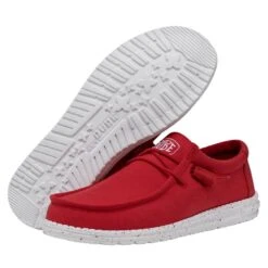 Wally Slub Canvas - Red -Timeless Shoes Shop 40009 610 WALLYSLUBCANVAS RED PAIRBOTTOM