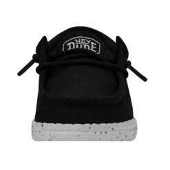 Wally Toddler Slub Canvas - Black -Timeless Shoes Shop 40029 001 WALLYTODDLERSLUBCANVAS BLACK LEFTFRONT