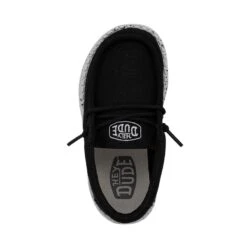 Wally Toddler Slub Canvas - Black -Timeless Shoes Shop 40029 001 WALLYTODDLERSLUBCANVAS BLACK LEFTTOP