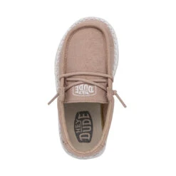 Wally Toddler Slub Canvas - Tan -Timeless Shoes Shop 40029 265 WALLYTODDLERSLUBCANVAS TAN LEFTTOP