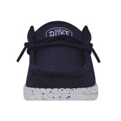 Wally Toddler Slub Canvas - Navy -Timeless Shoes Shop 40029 410 WALLYTODDLERSLUBCANVAS NAVY LEFTFRONT