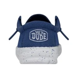 Wally Toddler Slub Canvas - True Blue -Timeless Shoes Shop 40029 428 WALLYTODDLERSLUBCANVAS TRUEBLUE LEFTBACK