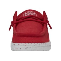 Wally Toddler Slub Canvas - Red -Timeless Shoes Shop 40029 610 WALLYTODDLERSLUBCANVAS RED LEFTFRONT