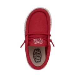 Wally Toddler Slub Canvas - Red -Timeless Shoes Shop 40029 610 WALLYTODDLERSLUBCANVAS RED LEFTTOP