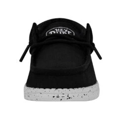 Wally Youth Slub Canvas - Black -Timeless Shoes Shop 40044 001 WALLYYOUTHSLUBCANVAS BLACK LEFTFRONT