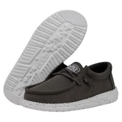 Wally Youth Slub Canvas - Dark Grey -Timeless Shoes Shop 40044 029 WALLYYOUTHSLUBCANVAS DARKGREY PAIRBOTTOM