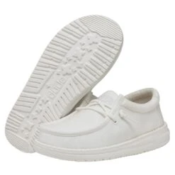 Wally Youth Slub Canvas - White 10 Wally Youth Slub Canvas - White -Timeless Shoes Shop 40044 100 WALLYYOUTHSLUBCANVAS WHITE PAIRBOTTOM