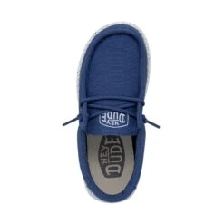 Wally Youth Slub Canvas - True Blue -Timeless Shoes Shop 40044 428 WALLYYOUTHSLUBCANVAS TRUEBLUE LEFTTOP