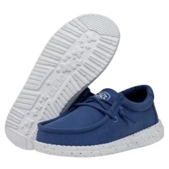 Wally Youth Slub Canvas - True Blue -Timeless Shoes Shop 40044 428 WALLYYOUTHSLUBCANVAS TRUEBLUE PAIRBOTTOM