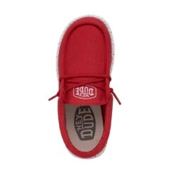Wally Youth Slub Canvas - Red -Timeless Shoes Shop 40044 610 WALLYYOUTHSLUBCANVAS RED LEFTTOP