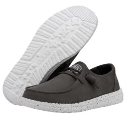 Wendy Slub Canvas - Dark Grey -Timeless Shoes Shop 40063 029 WENDY SLUB CANVAS DARK GREY LEFT 3