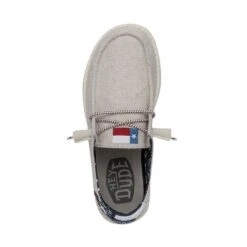 Wendy Texas Canvas - Off White -Timeless Shoes Shop 40381 1LB WENDYTEXASCANVAS OFFWHITE LEFTTOP