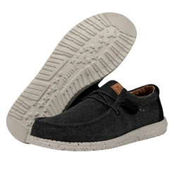 Wally Washed Canvas - Black -Timeless Shoes Shop FW23 M 40296 001 WALLY WASHED CANVAS BLACK LEFT PAIROUTSOLE