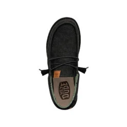 Wally Washed Canvas - Black/Black 13 Wally Washed Canvas - Black/Black -Timeless Shoes Shop FW23 M 40296 060 WALLY WASHED CANVAS BLACK BLACK LEFT TOP